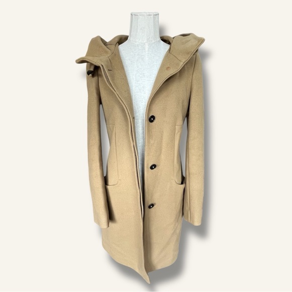 Babaton Aritzia Tan Pearce Pea Coat XS Wool Cashmere - Picture 9 of 16